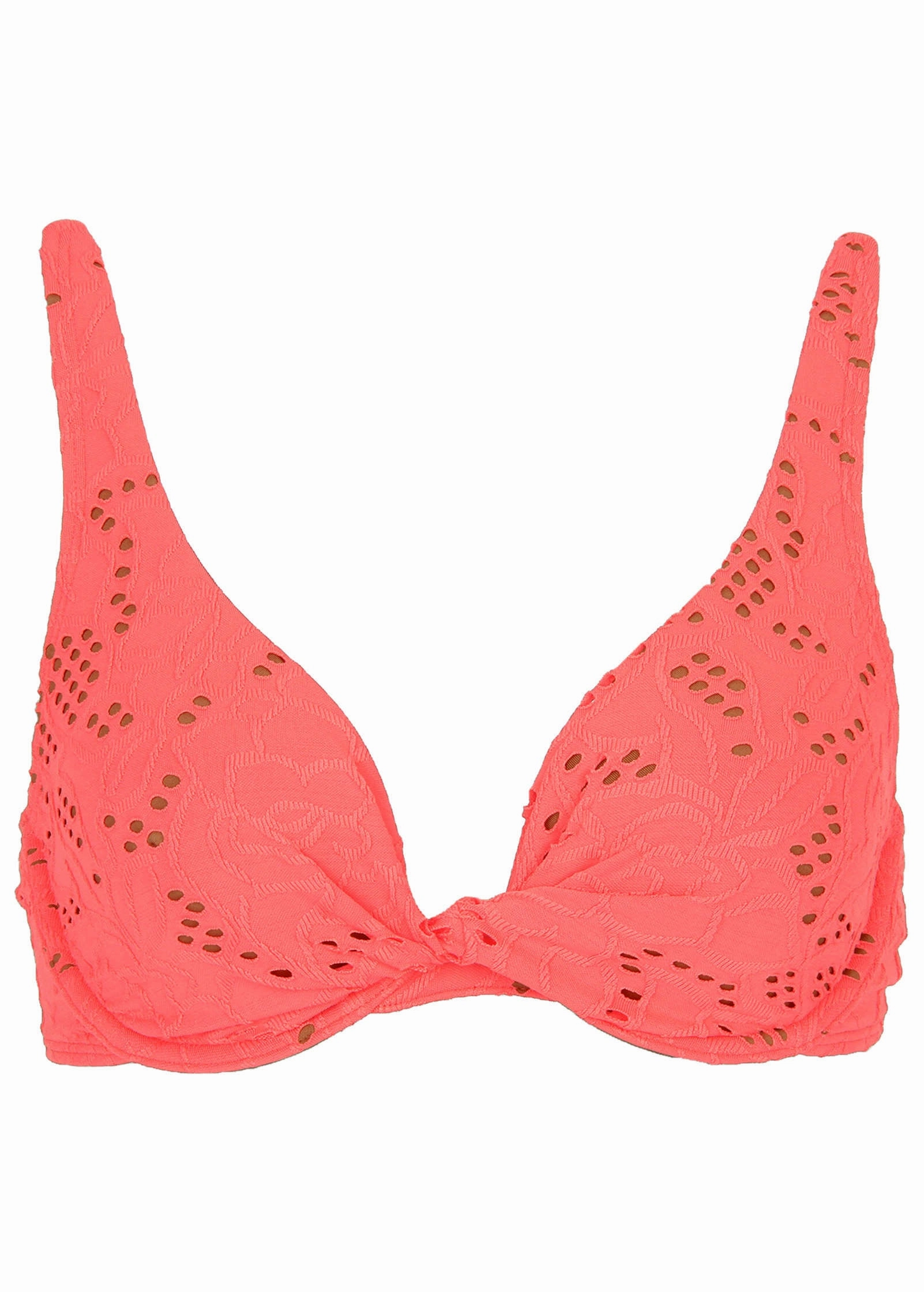 Lace Antigua Twist Underwire Top - Coral