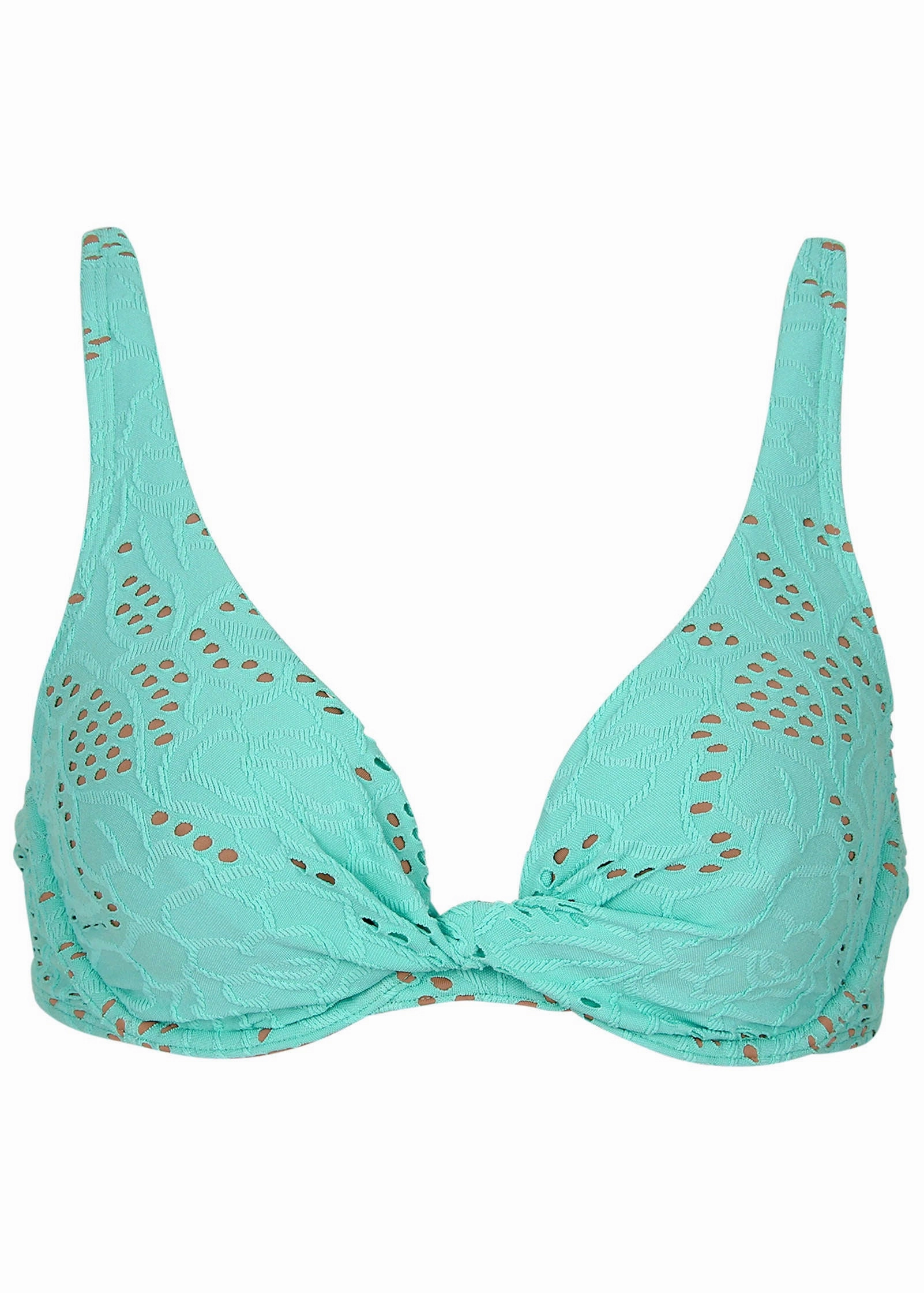 Lace Antigua Twist Underwire Top - Light Teal