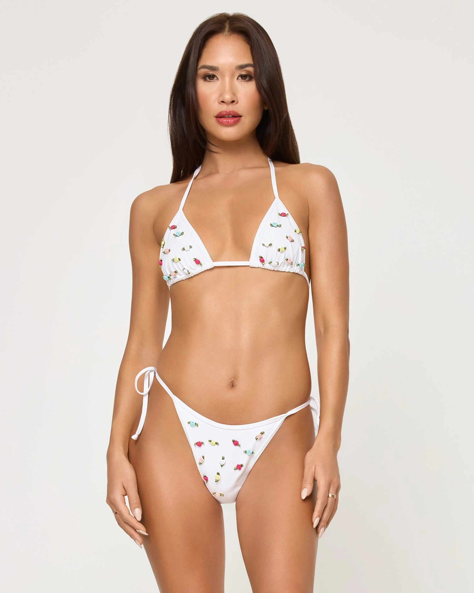 Levy Bikini Bottom - White Rosette