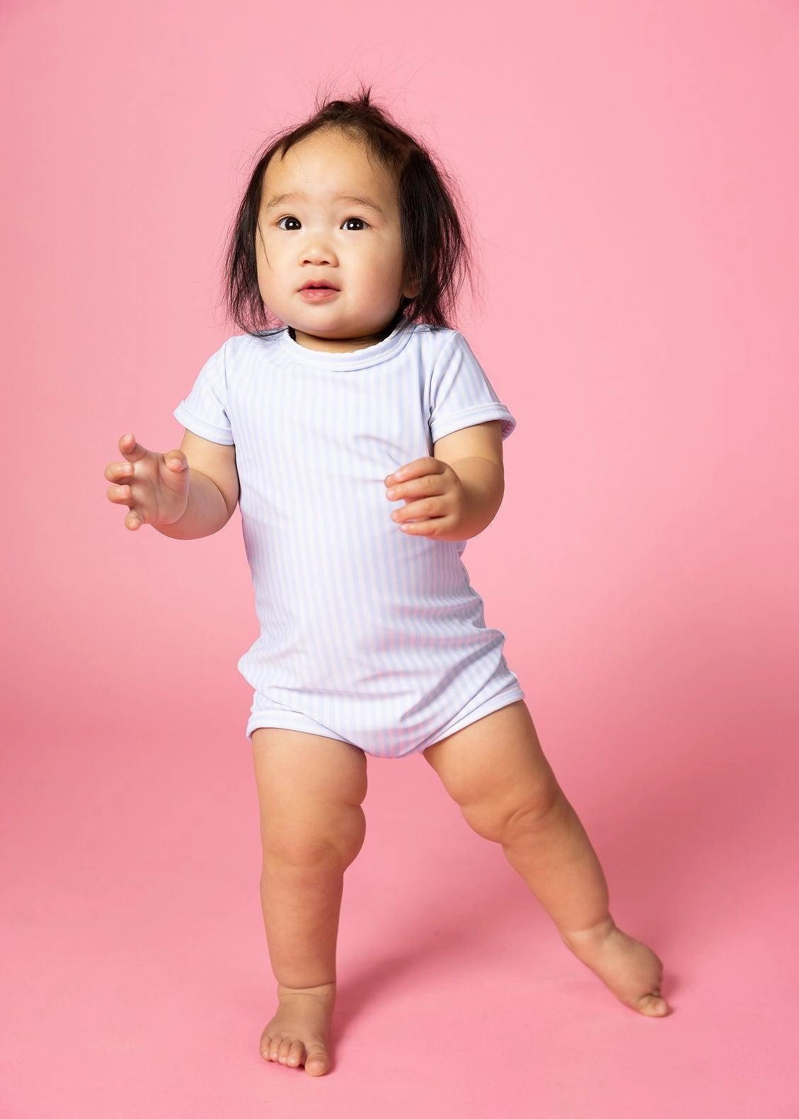 Light Blue Stripe | Baby Shorties Rashguard (Unisex)