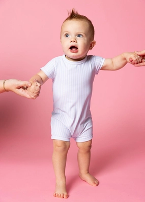 Light Blue Stripe | Baby Shorties Rashguard (Unisex)
