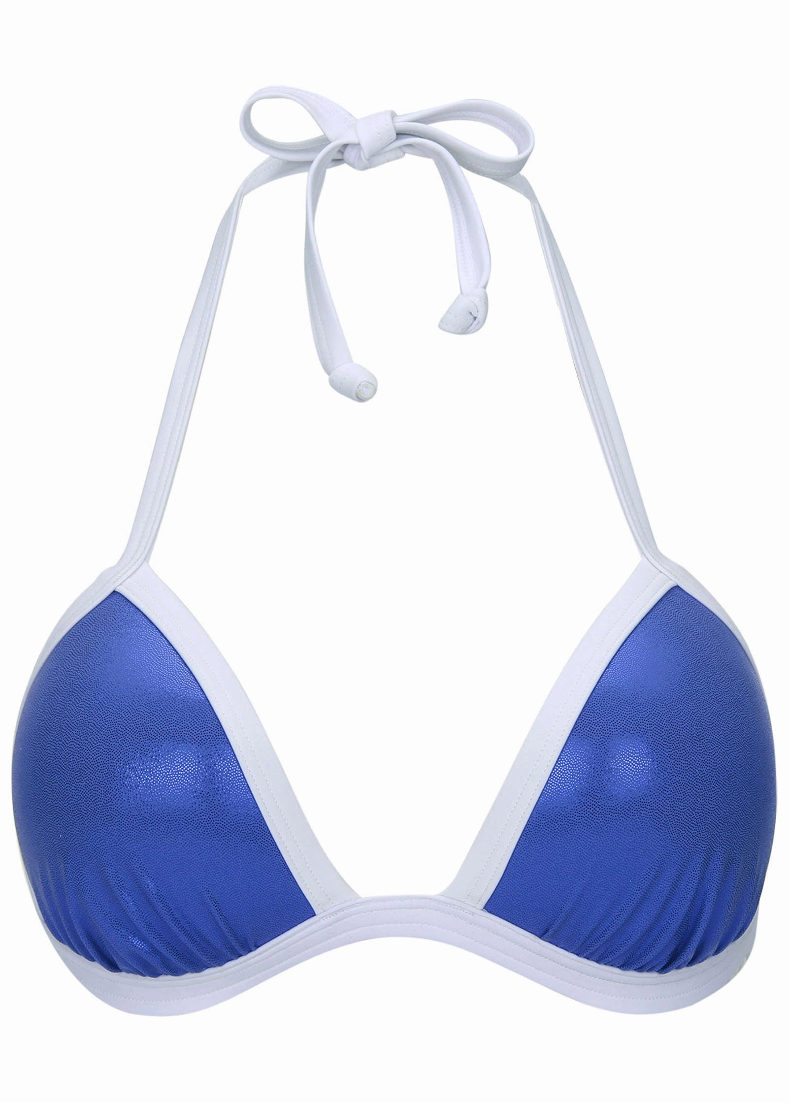 Liquid Leather Santa Cruz Push-Up Triangle Top - Blue & White
