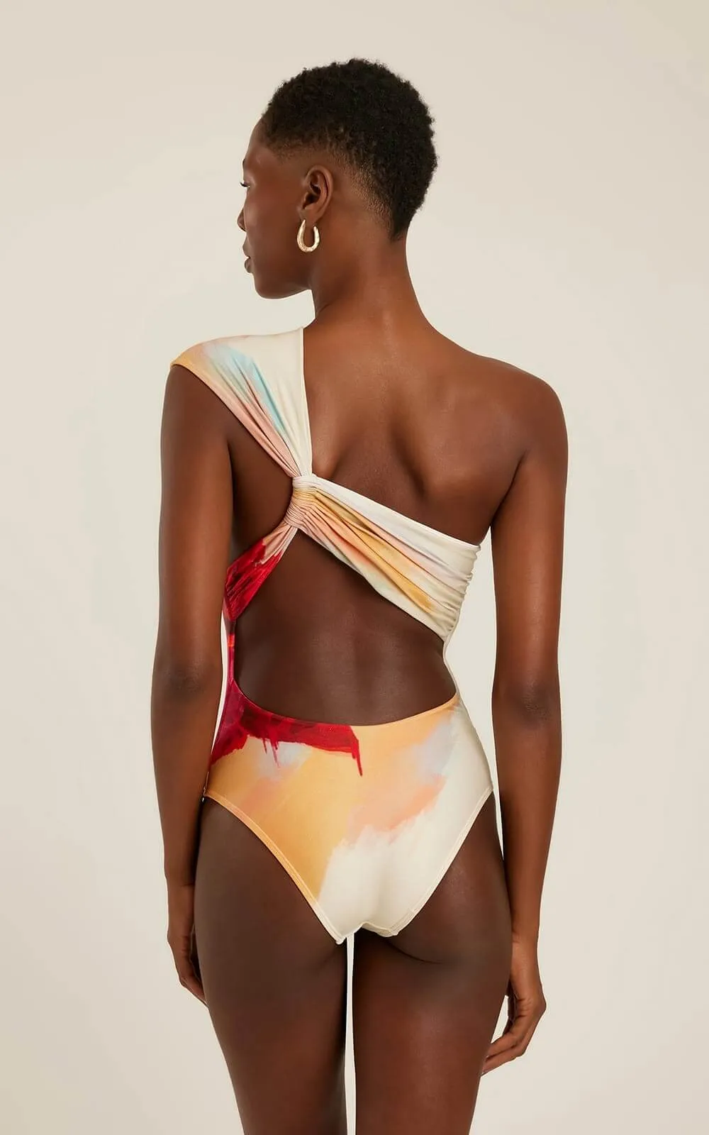 Loop Shoulder One Piece Swimsuit, Flora