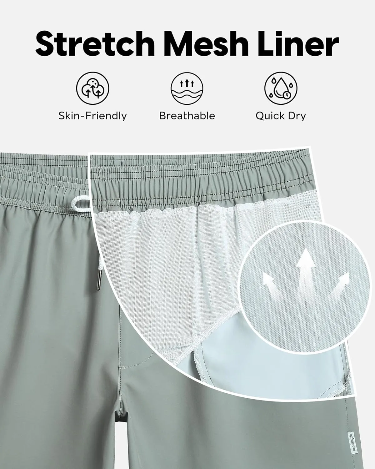 maamgic Mens Swim Trunks 5" Quick Dry Beach Shorts Stretch Swimming Trunks Shorts with Mesh Lining Zip Pockets