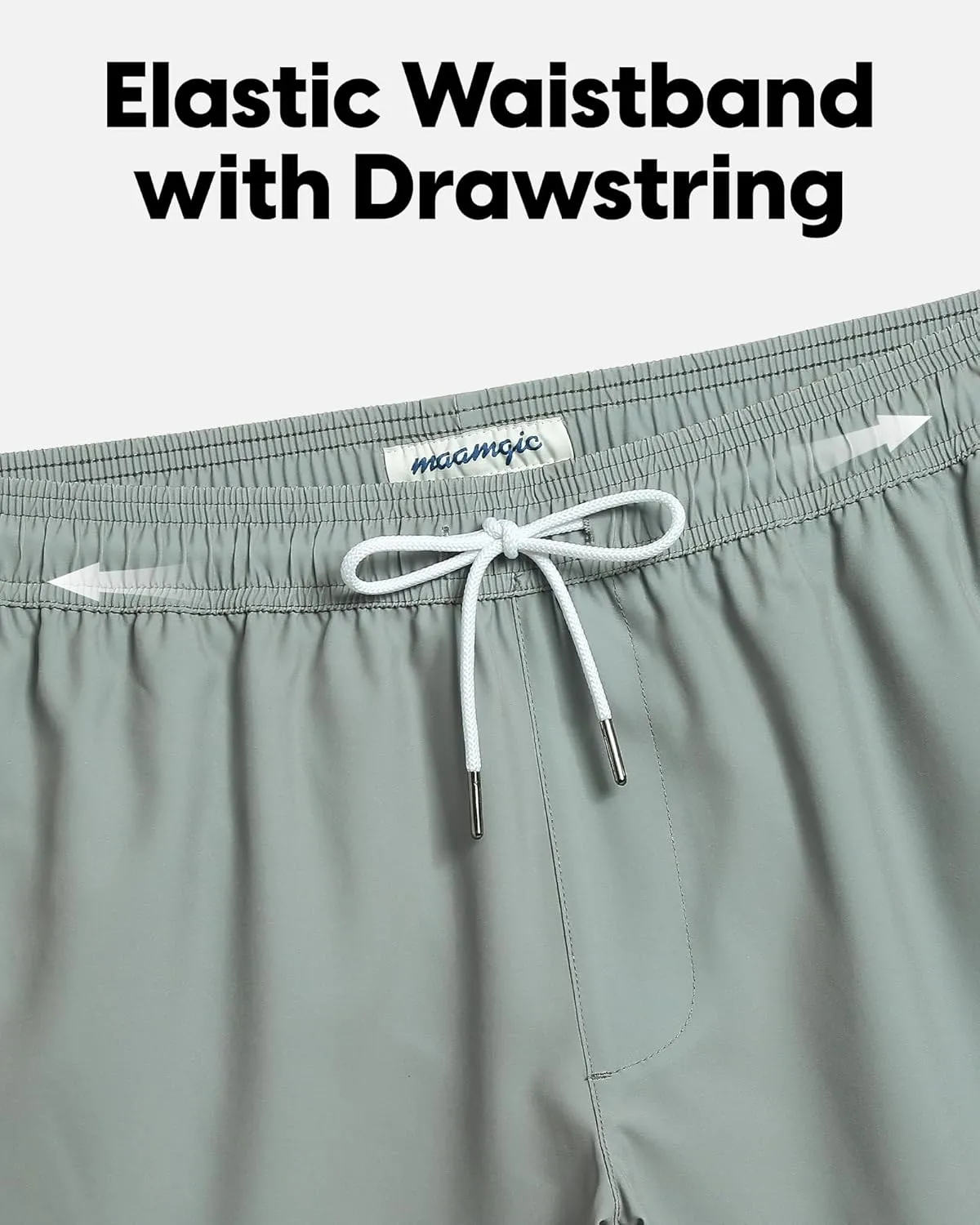 maamgic Mens Swim Trunks 5" Quick Dry Beach Shorts Stretch Swimming Trunks Shorts with Mesh Lining Zip Pockets
