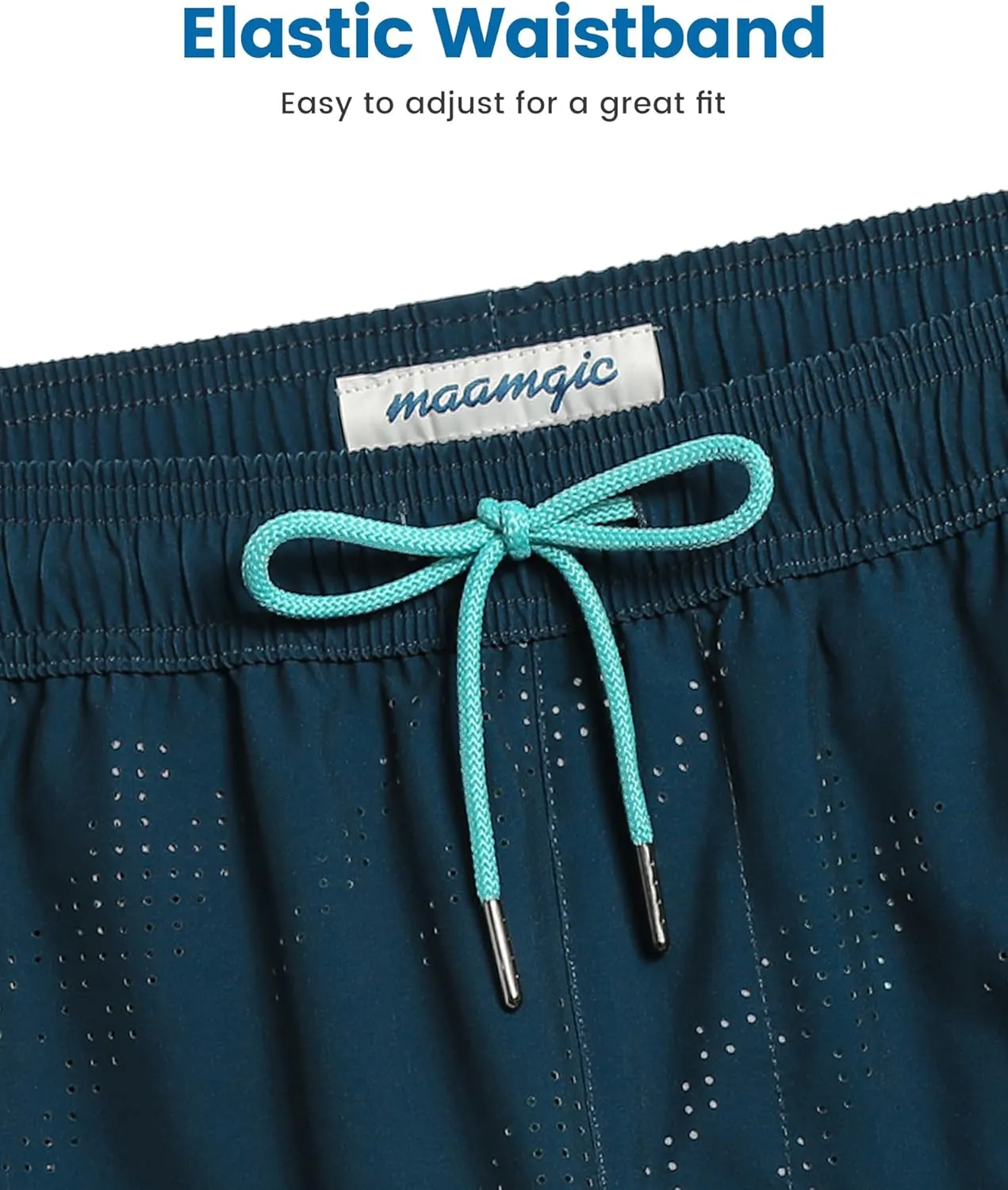 maamgic Mens Swim Trunks with Compression Liner 5 Inch Inseam Quick Dry Board Shorts with Zipper Pockets Swimming Shorts