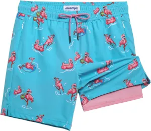 maamgic Mens Swim Trunks with Compression Liner 7" Bathing Suit Quick Dry Swimming Trunks for Men with Zipper Pockets