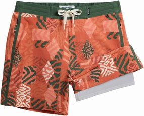 maamgic Men's Swim Trunks with Compression Liner Board Shorts Vintage Beach Shorts Quick Dry with Zipper Pockets