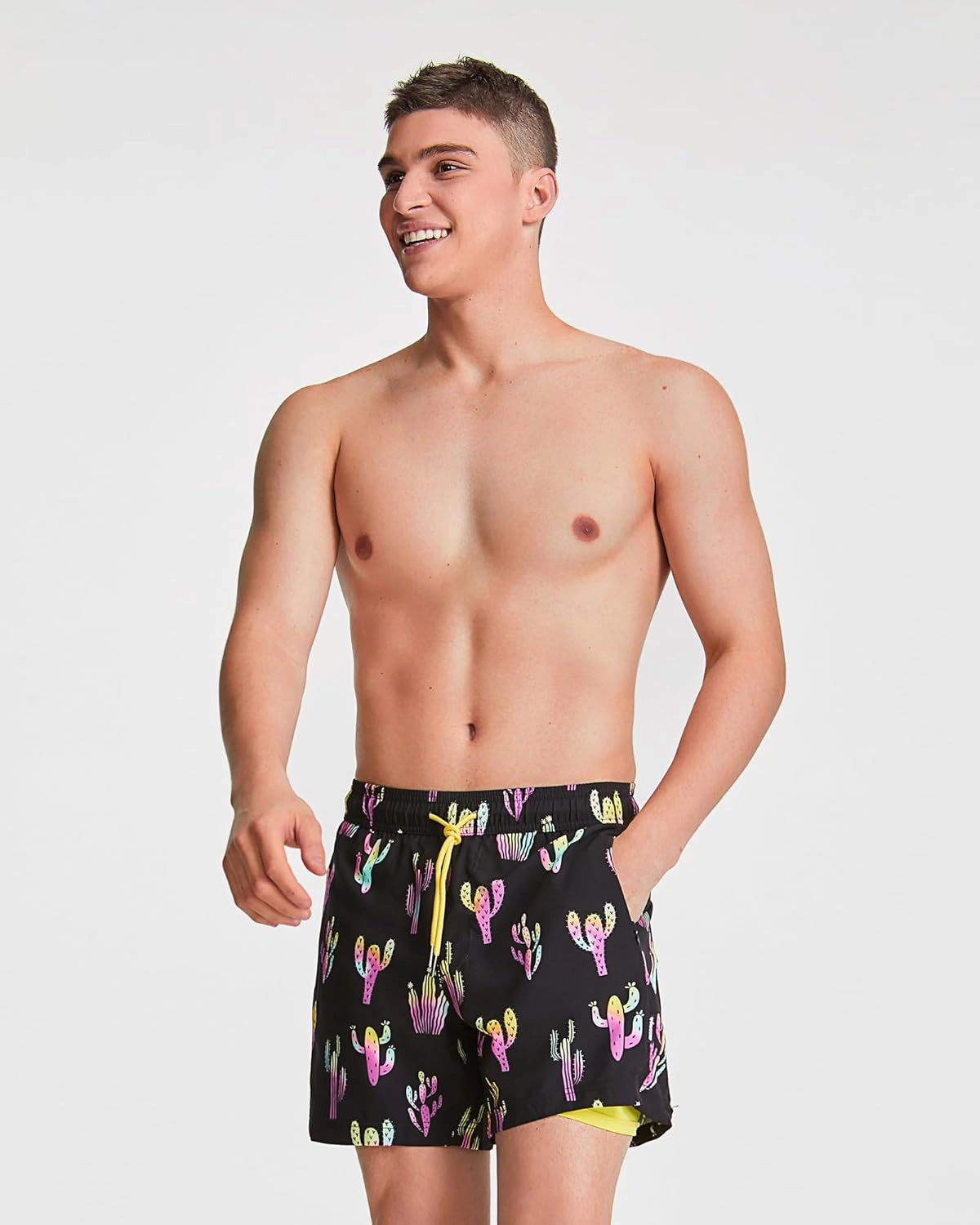 maamgic Mens 5.5 Inch Swim Trunks with Compression Liner Board Shorts Quick Dry Beach Swimwear with Zipper Pockets