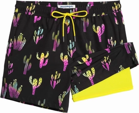 maamgic Mens 5.5 Inch Swim Trunks with Compression Liner Board Shorts Quick Dry Beach Swimwear with Zipper Pockets