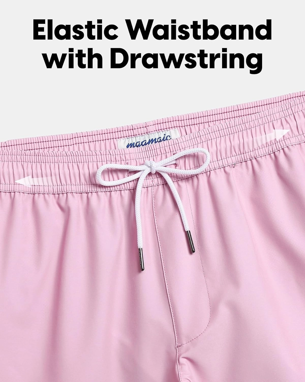 maamgic Mens Swim Trunks 5" Quick Dry Beach Shorts Stretch Swimming Trunks Shorts with Mesh Lining Zip Pockets
