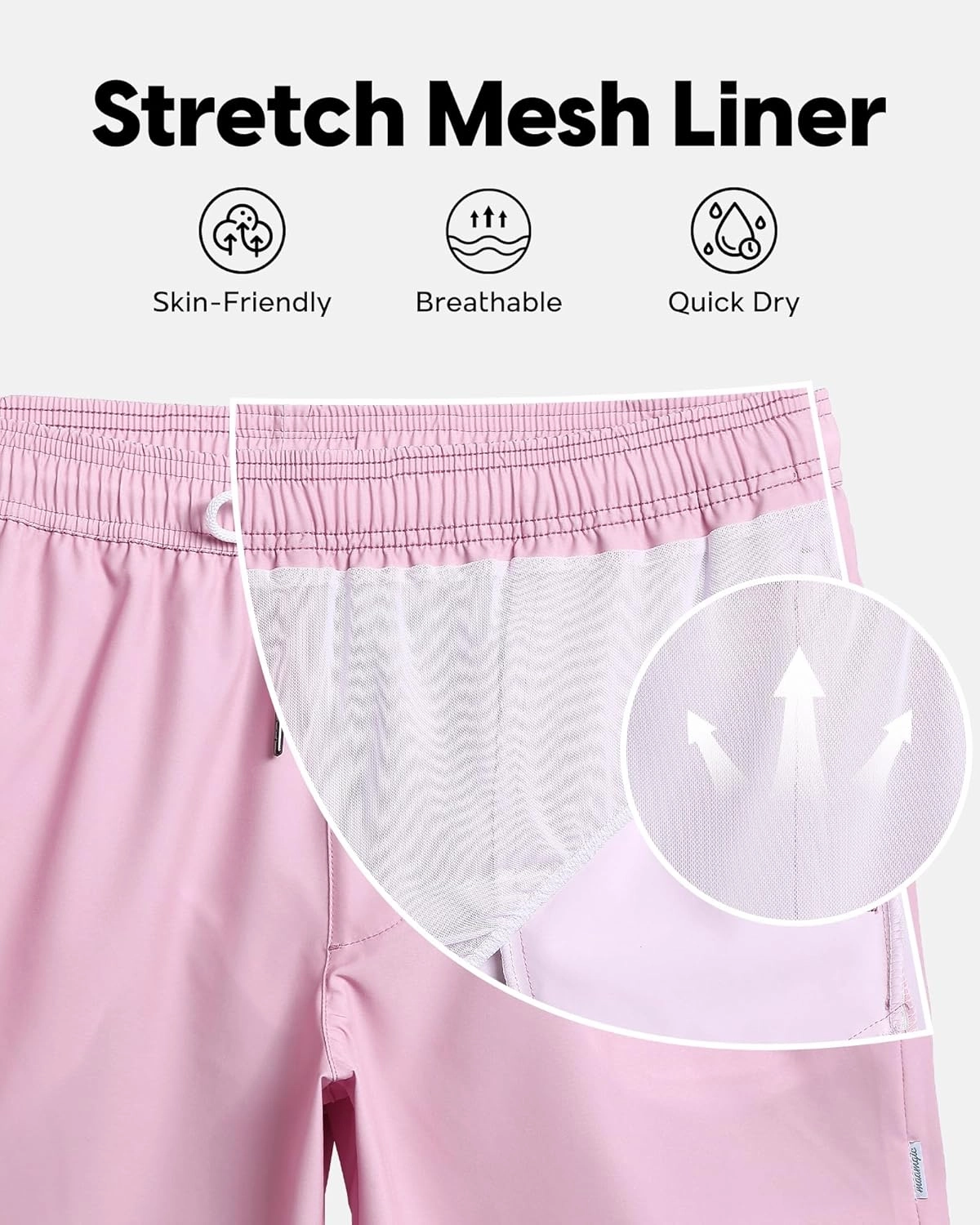 maamgic Mens Swim Trunks 5" Quick Dry Beach Shorts Stretch Swimming Trunks Shorts with Mesh Lining Zip Pockets