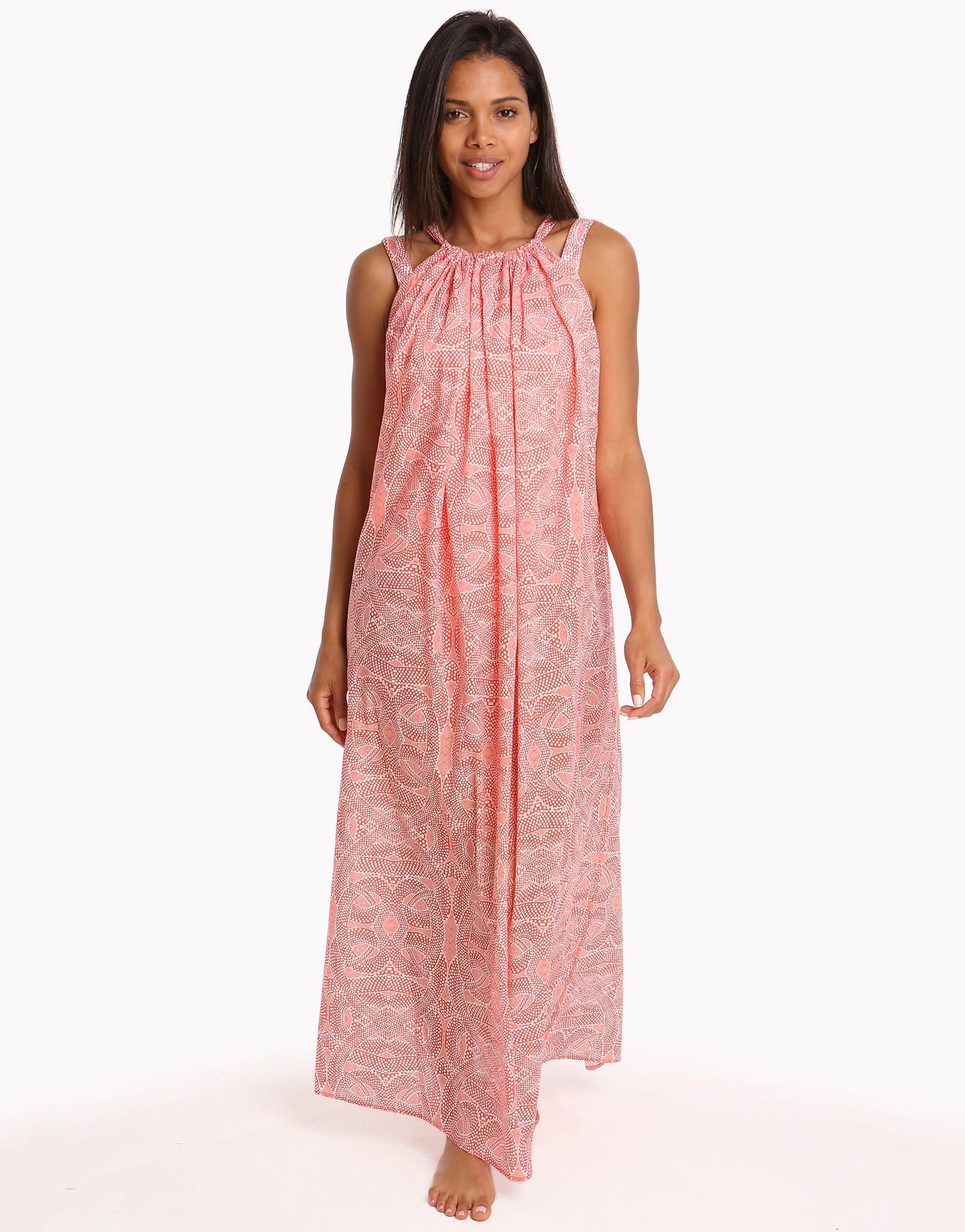 Malika Cotton Maxi Beach Dress - Print