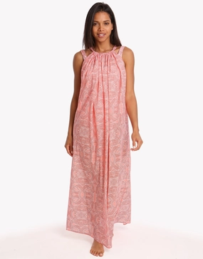 Malika Cotton Maxi Beach Dress - Print