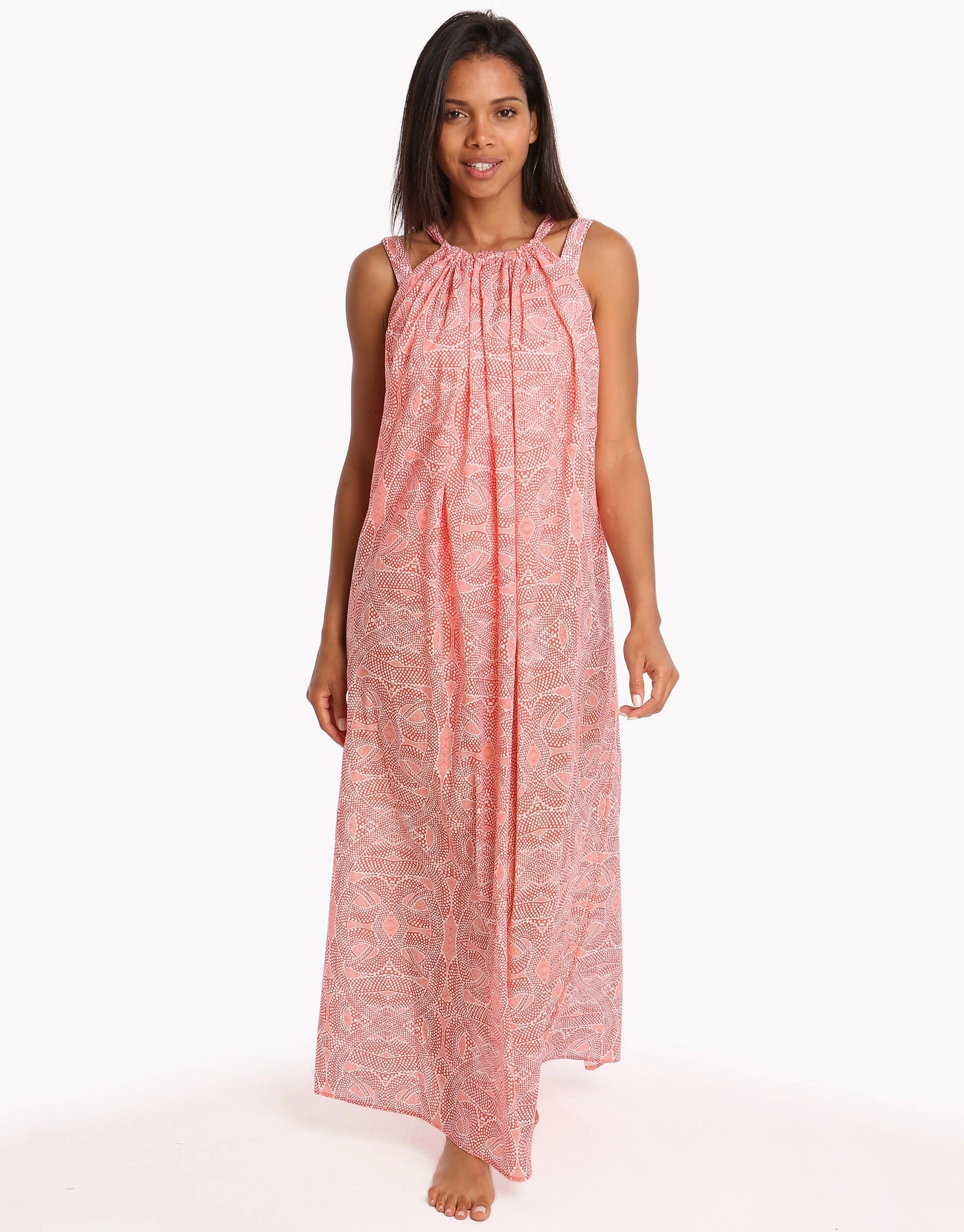 Malika Cotton Maxi Beach Dress - Print