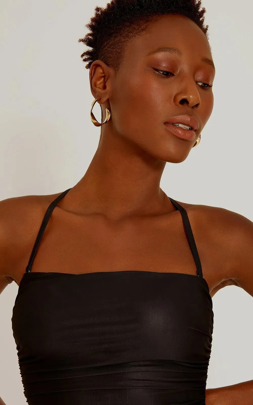 Malu Two Piece Bandeau Swimsuit Black, Removable Padding