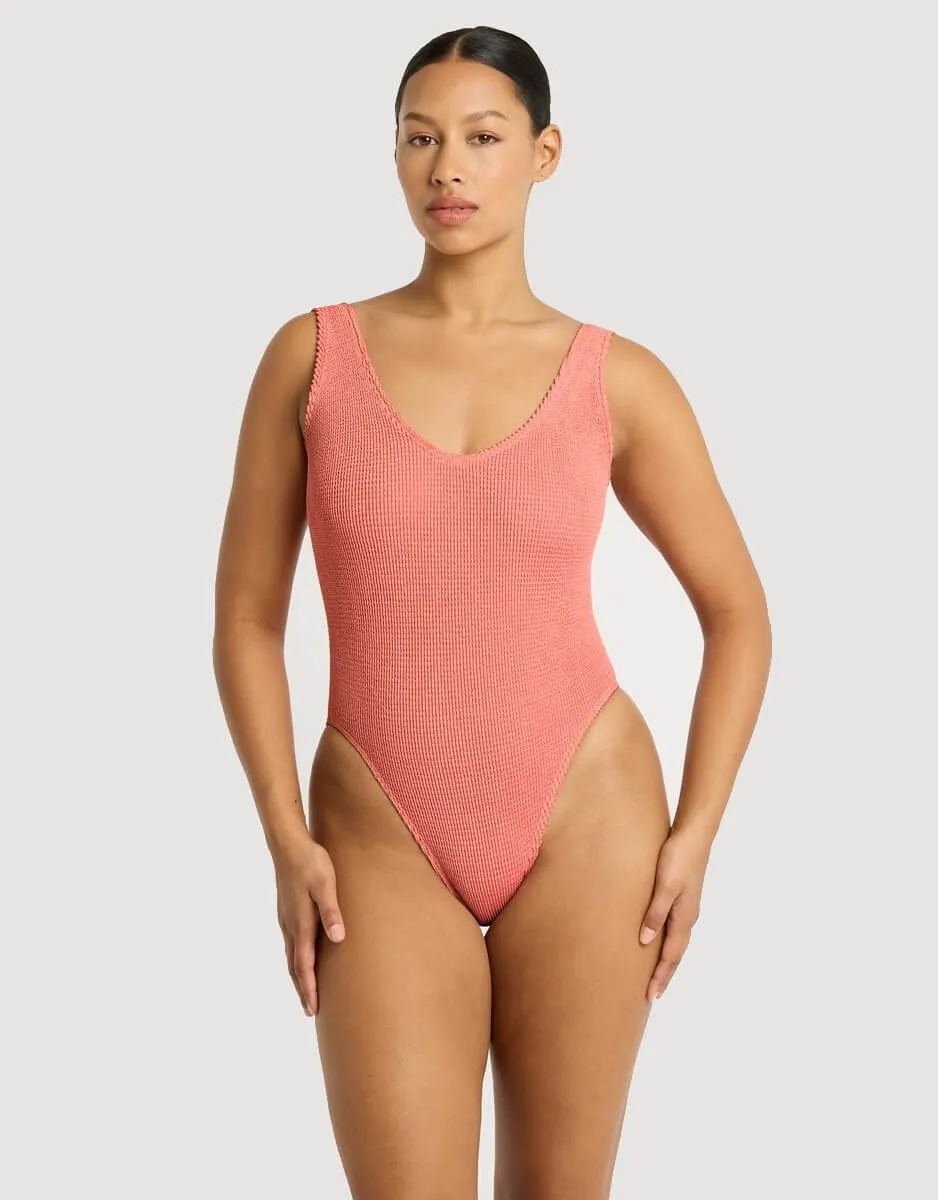 Mara One Piece Swimsuit, Shell Lurex