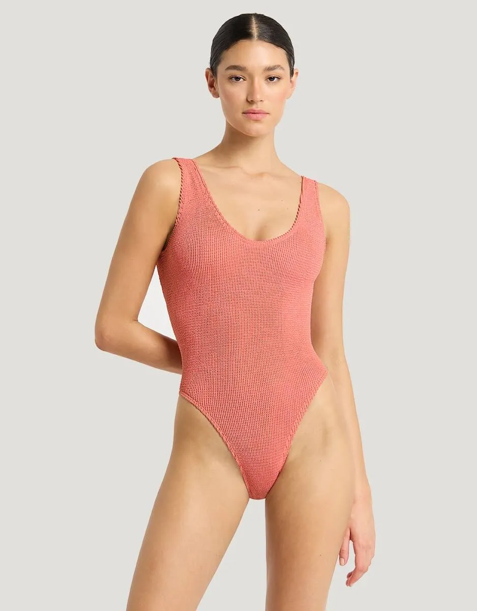Mara One Piece Swimsuit, Shell Lurex