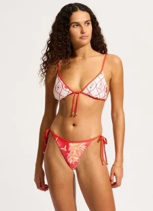 Marbella Tie Side Rio Bikini Bottom - Flame