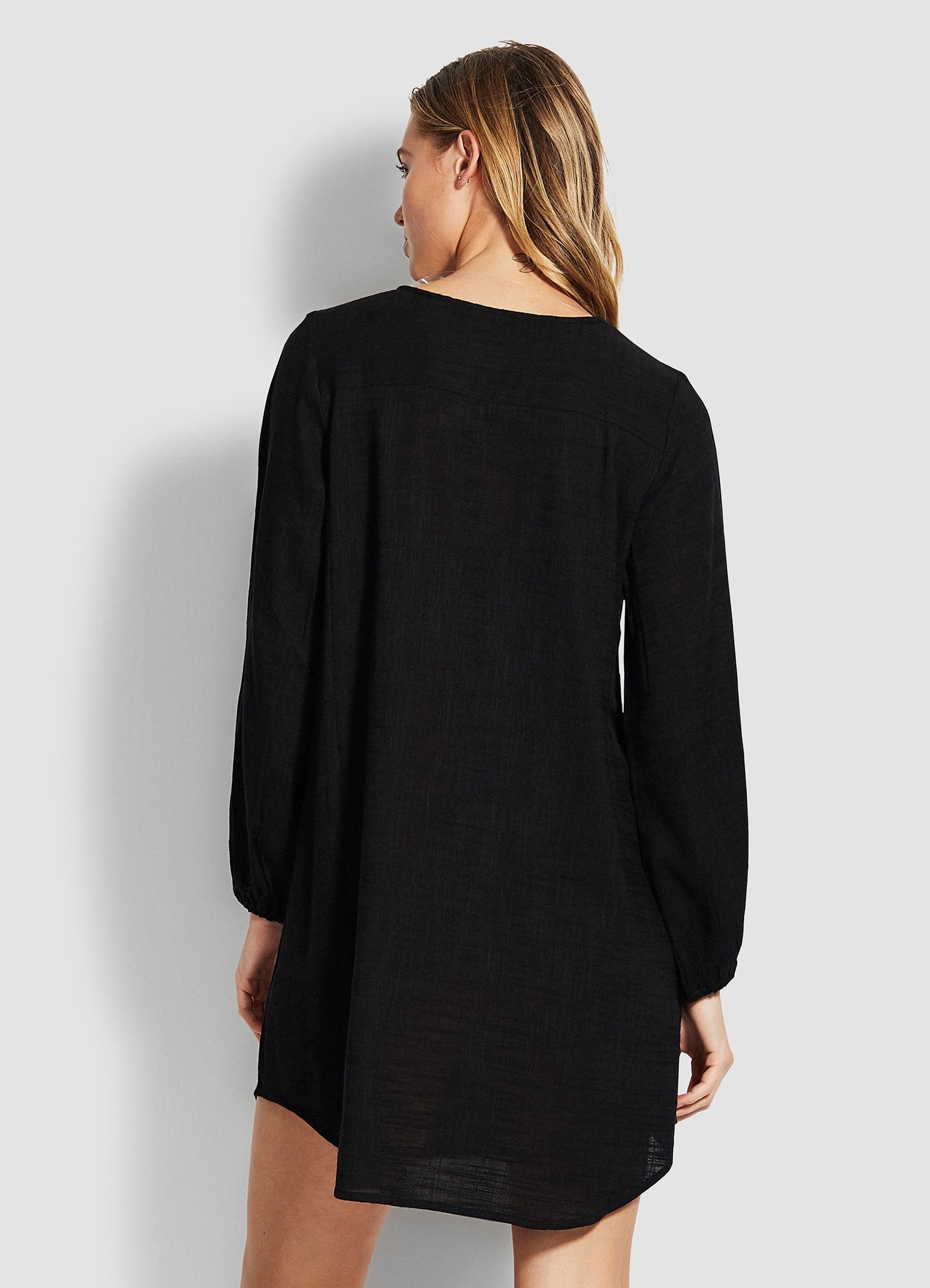 Marcie Peasant Sleeve Dress - Black