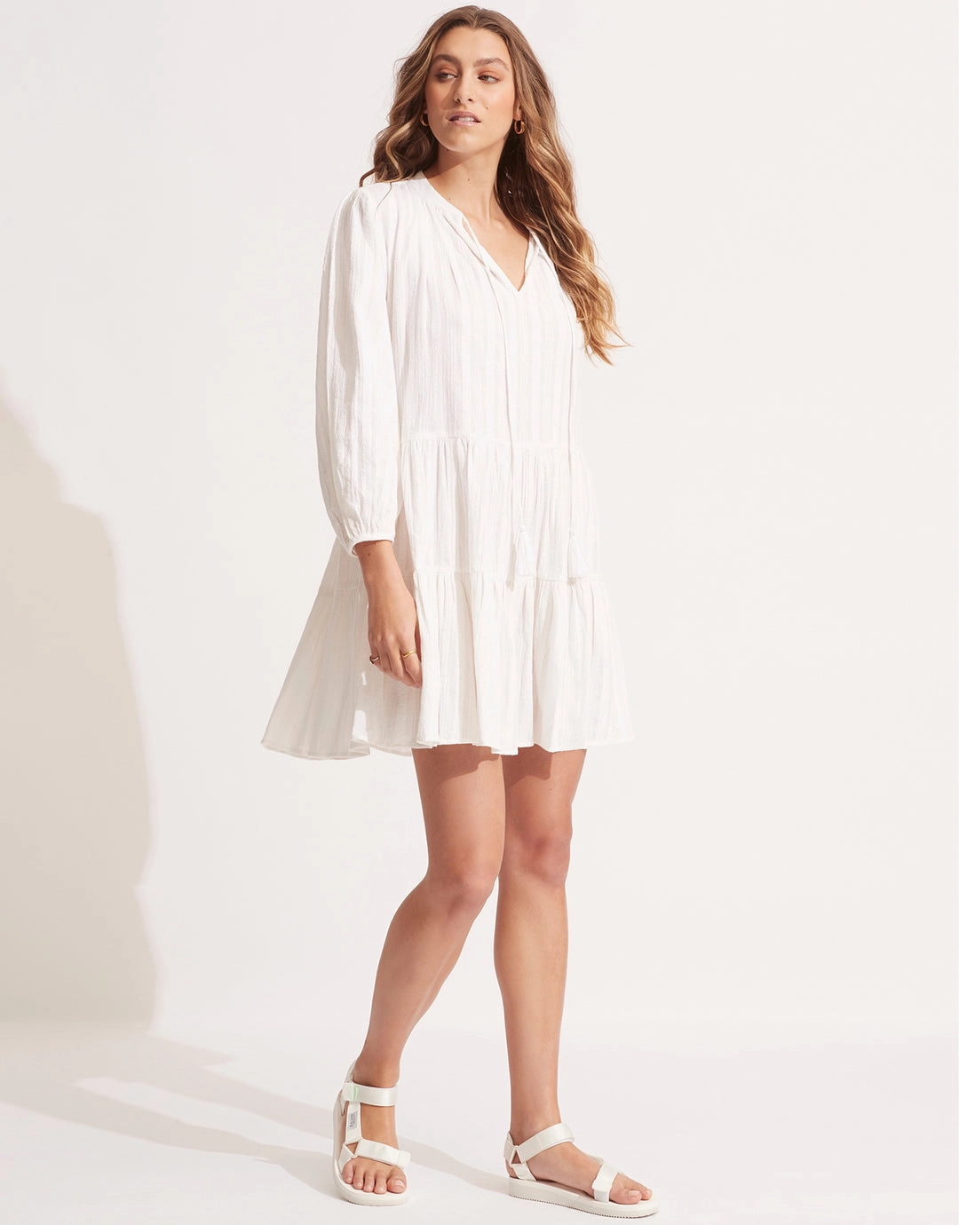 Market Tier Dress - White