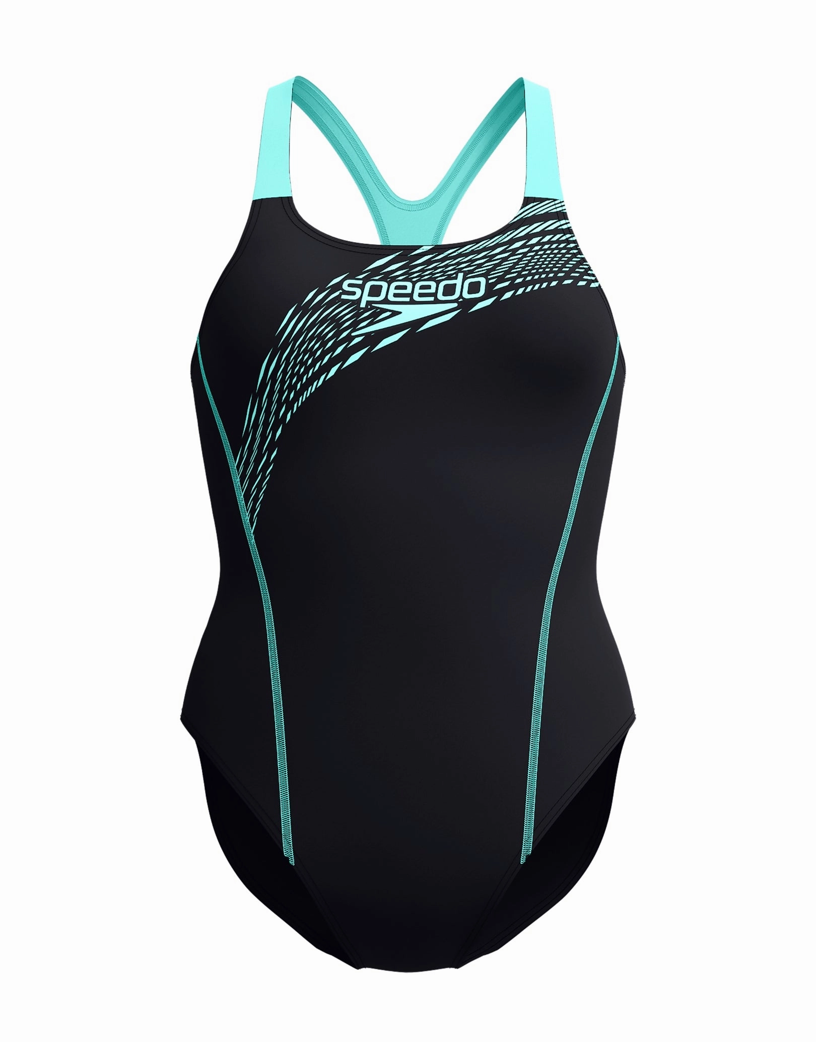 Medley Logo Medalist Swimsuit - Black/Aquamarine Blue