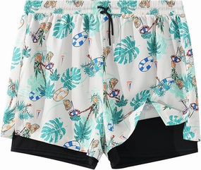 Men's 5" Quick Dry Swim Trunks Stretch Anti-Slip/Exposure Liner Vibrant Prints for Surfing Gym Beach Swimming