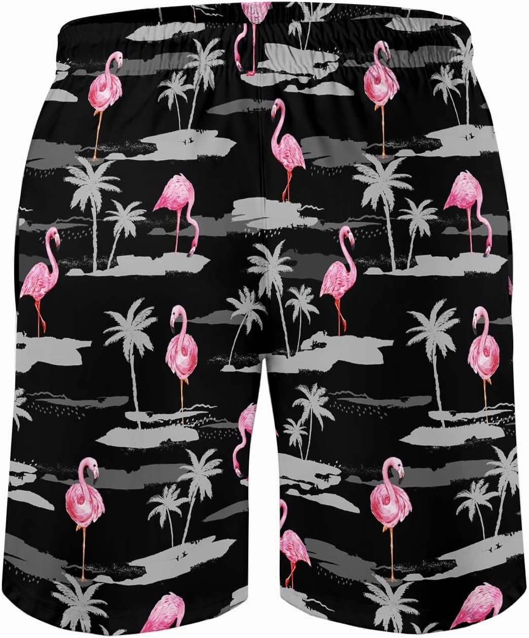 Men's Funny Cat Riding Unicorn with Gun Swim Trunks Boardshort Beach Shorts