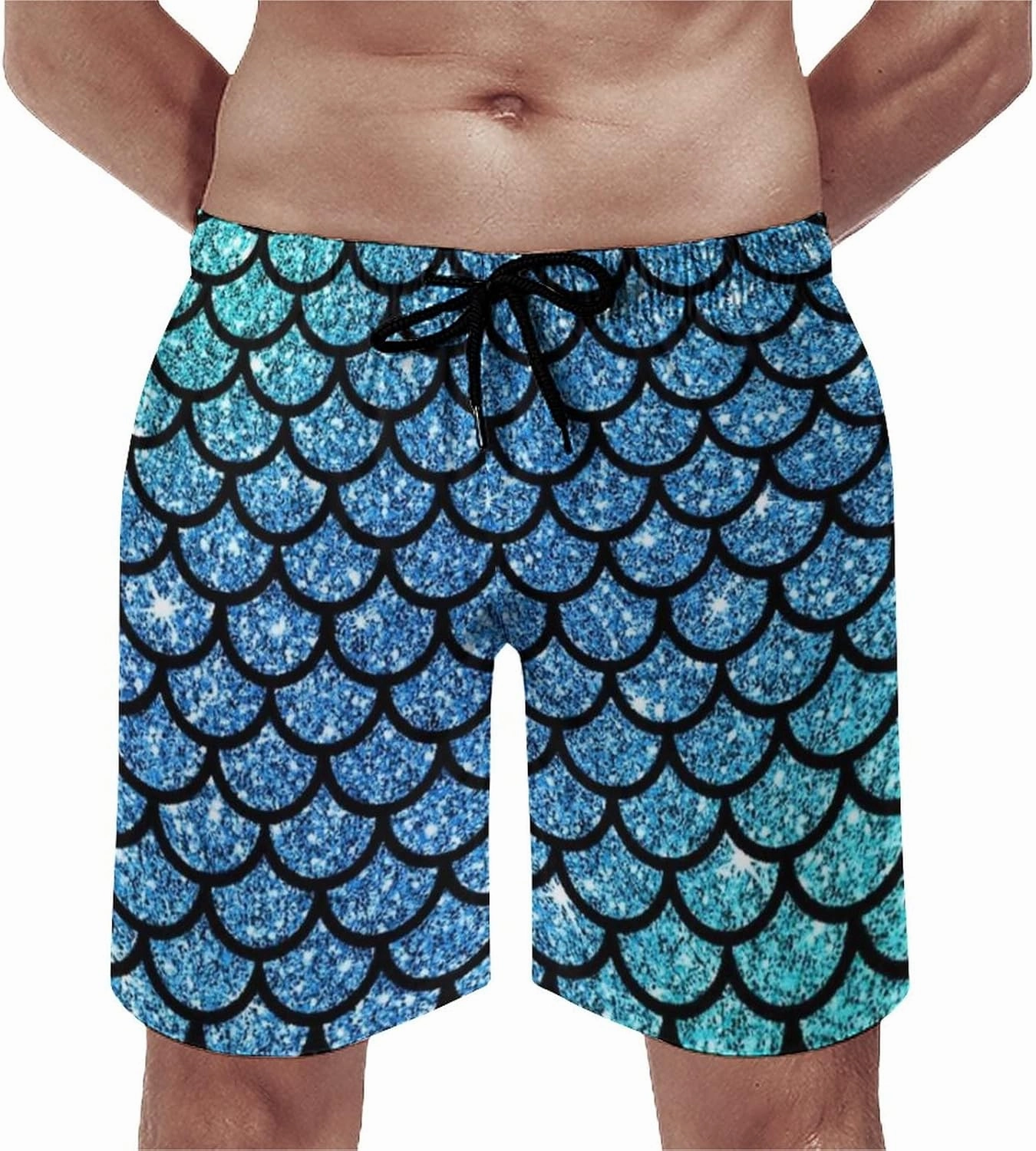 Men's Summer Quick Dry Swim Trunks Mermaid Beach Board Shorts Bathing Suits