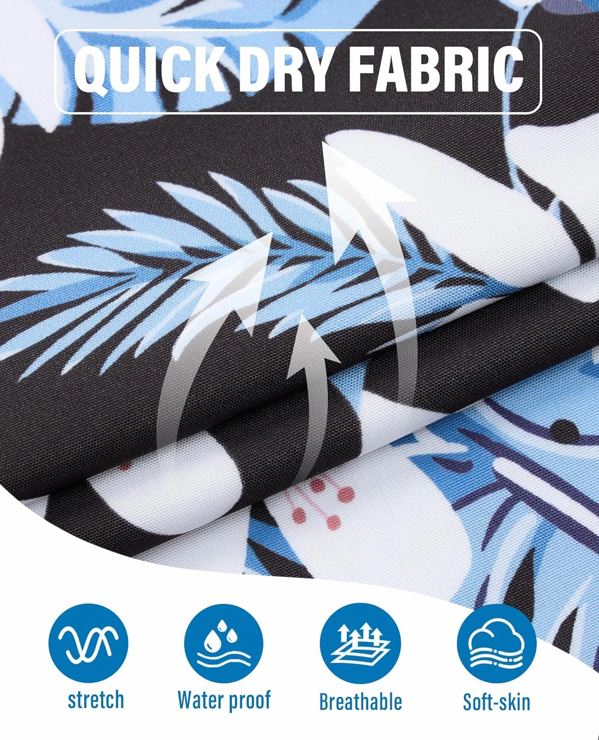 Men's Swim Trunks 9 Inch Printed Quick Dry Swim Shorts with Zipper Pocket No Liner Board Shorts Bathing Suit