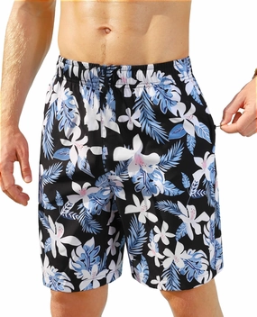 Men's Swim Trunks 9 Inch Printed Quick Dry Swim Shorts with Zipper Pocket No Liner Board Shorts Bathing Suit