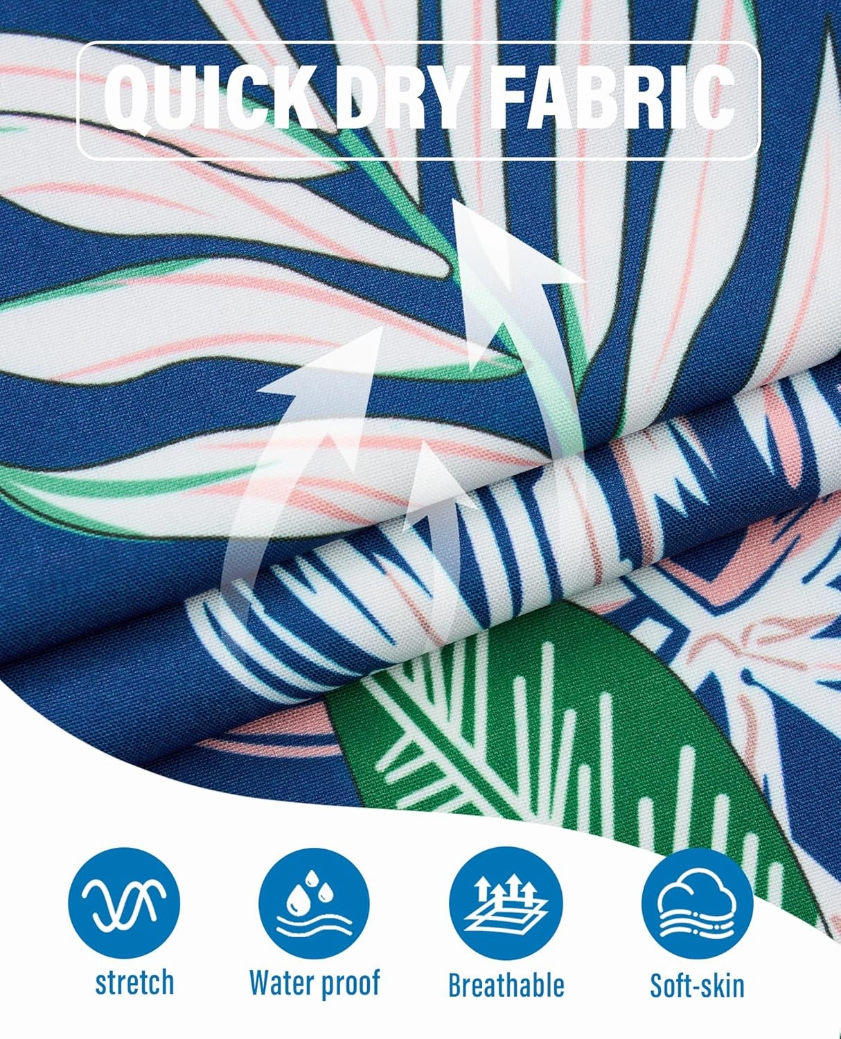 Men's Swim Trunks 9 Inch Printed Quick Dry Swim Shorts with Zipper Pocket No Liner Board Shorts Bathing Suit