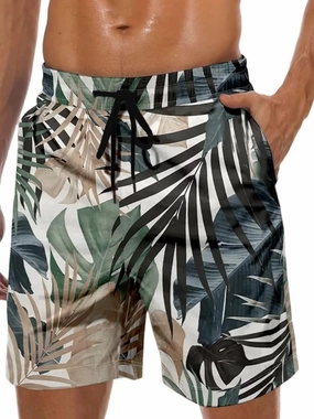 Men's Swim Trunks Hawaiian Bathing Mesh Lining Suit Swimsuits Beach Shorts with Pockets