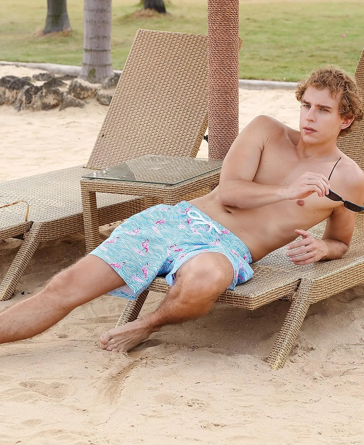 Men's Swim Trunks 5.5 Inch Bathing Suits for Men 2 in 1 Board Shorts with Compression Liner