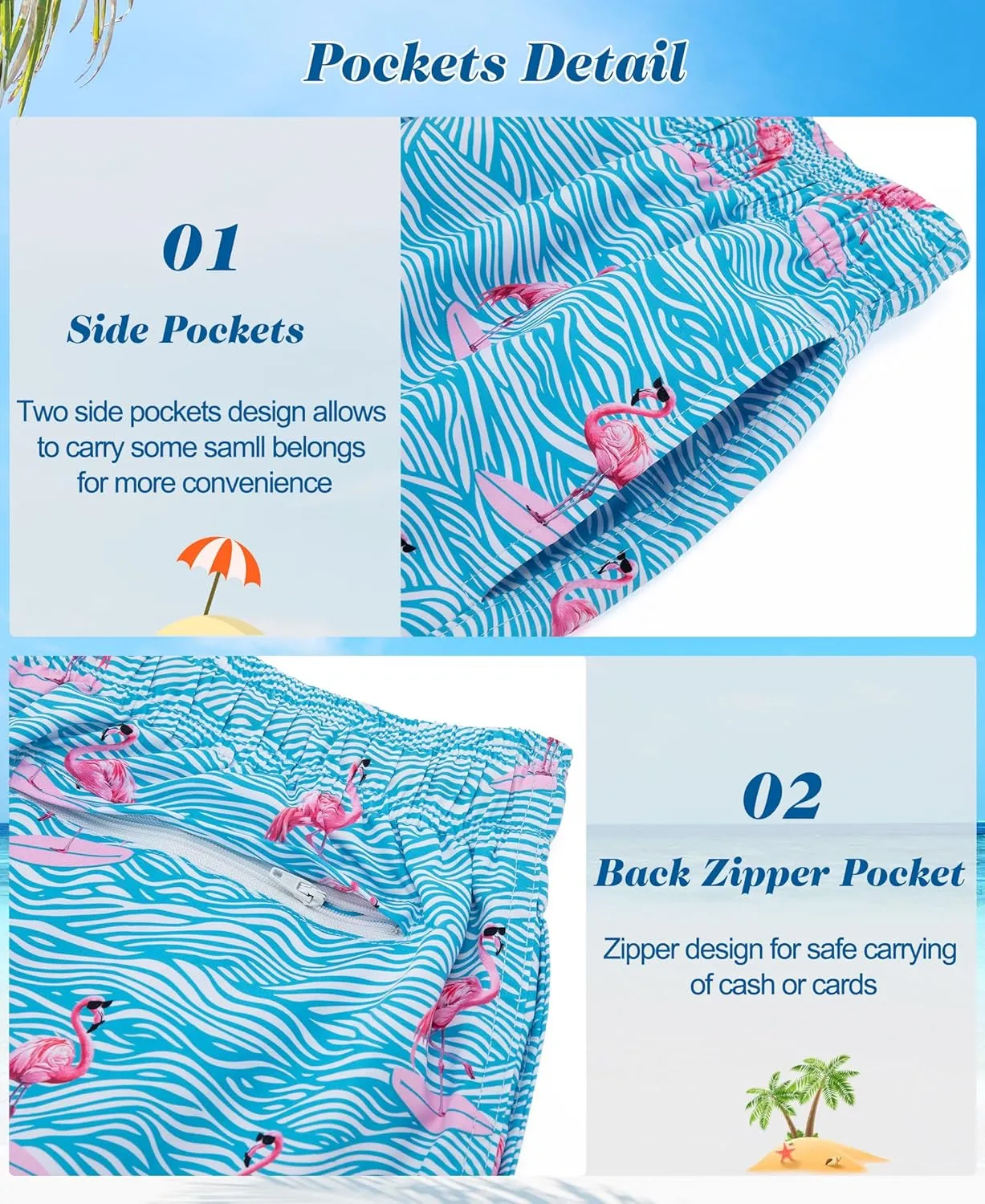 Men's Swim Trunks 5.5 Inch Bathing Suits for Men 2 in 1 Board Shorts with Compression Liner