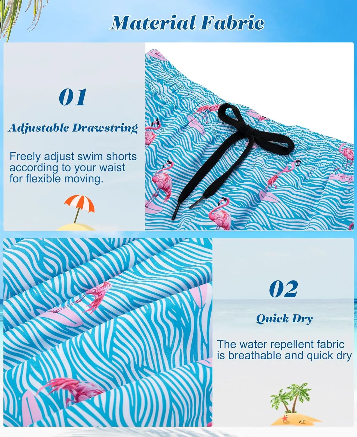 Men's Swim Trunks 5.5 Inch Bathing Suits for Men 2 in 1 Board Shorts with Compression Liner