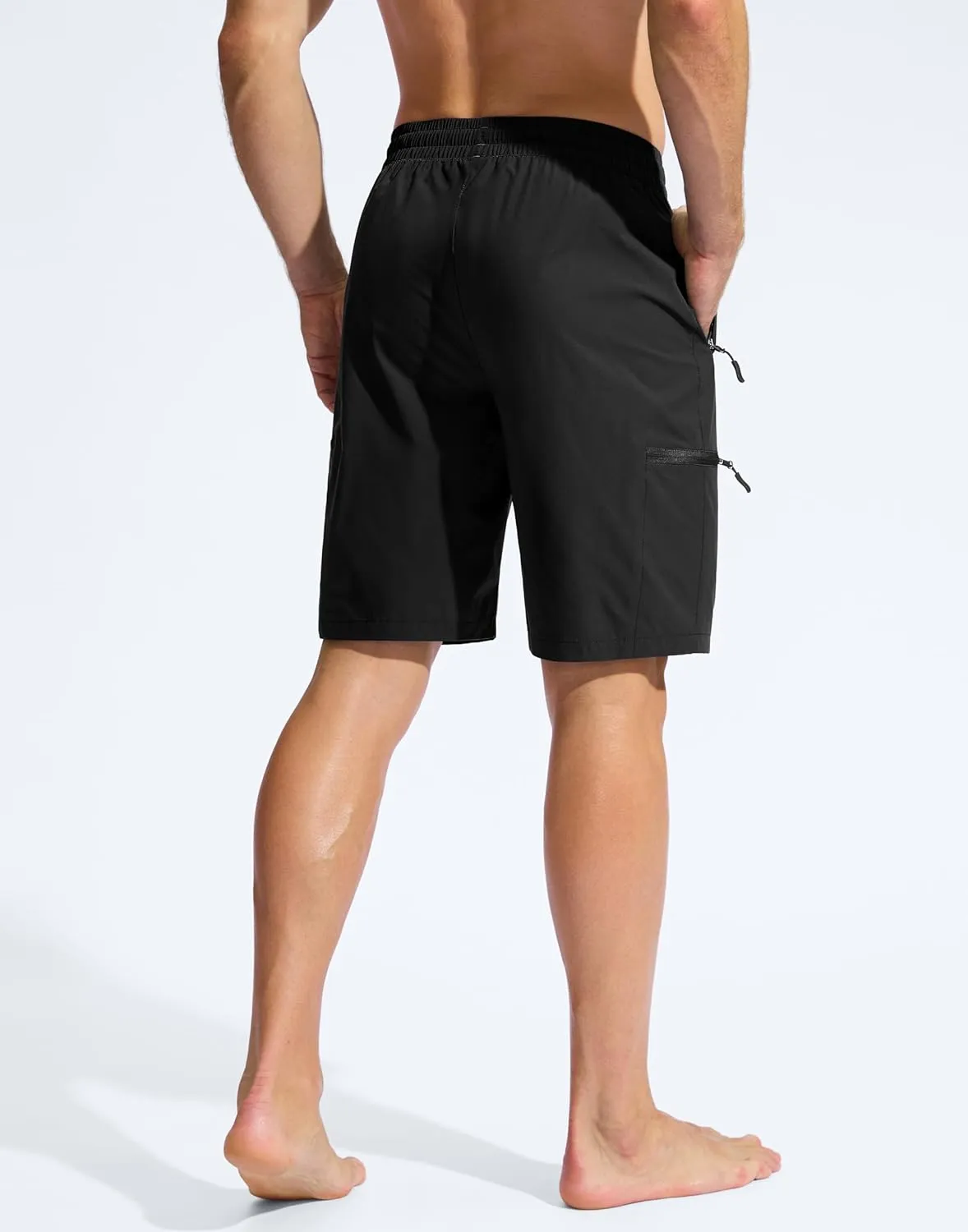 Men's Swim Trunks 9" Quick Dry Beach Shorts with 4 Zipper Pockets Board Shorts Bathing Suit Men - No Mesh Liner