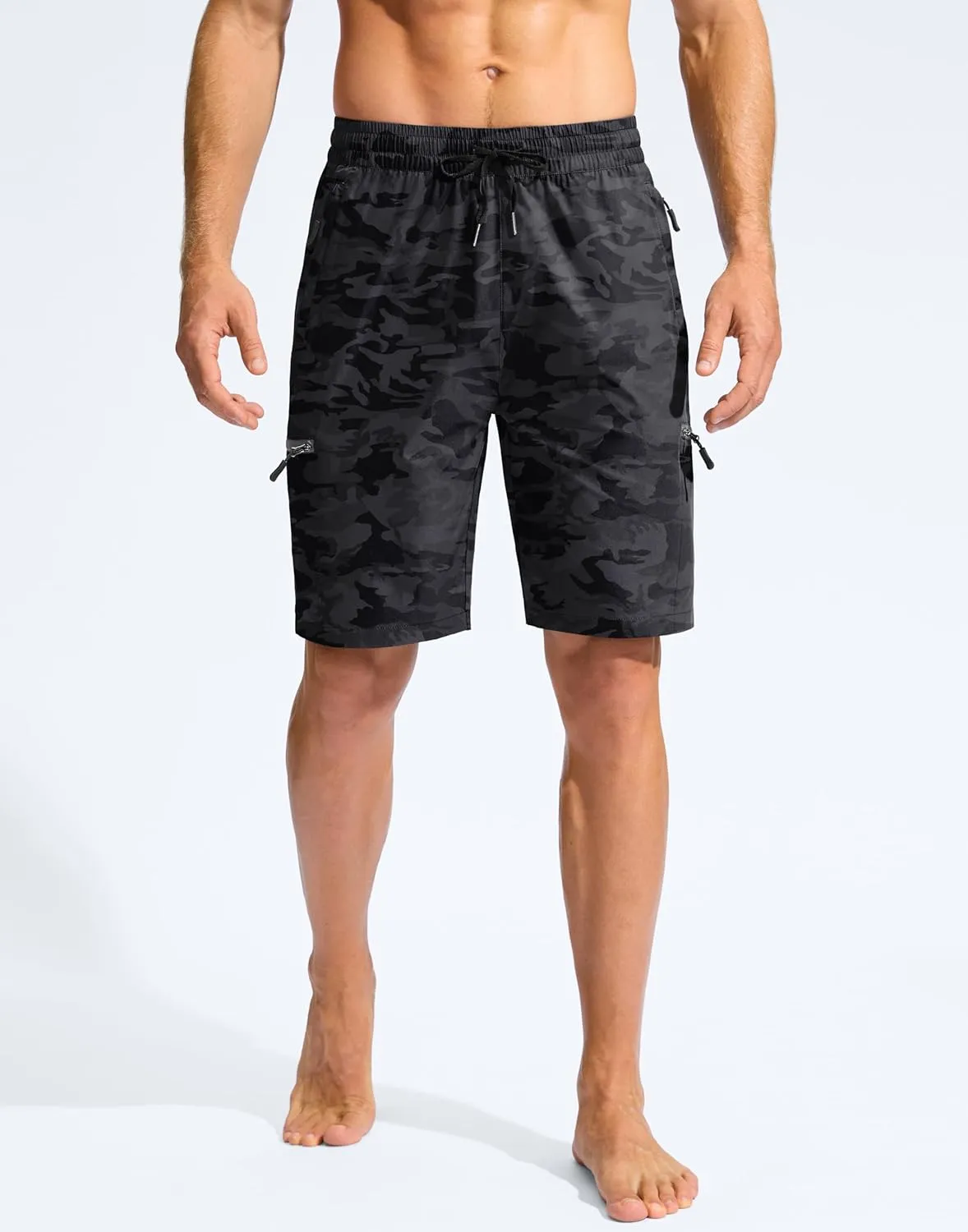 Men's Swim Trunks 9" Quick Dry Beach Shorts with 4 Zipper Pockets Board Shorts Bathing Suit Men - No Mesh Liner