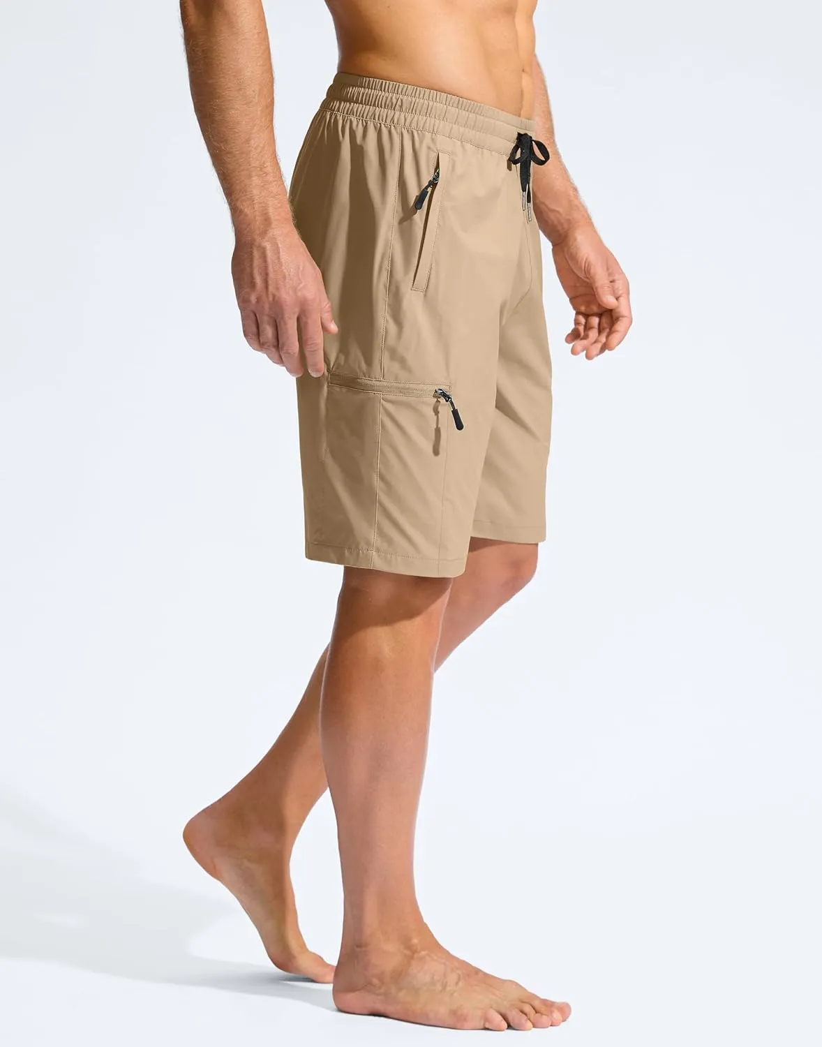Men's Swim Trunks 9" Quick Dry Beach Shorts with 4 Zipper Pockets Board Shorts Bathing Suit Men - No Mesh Liner