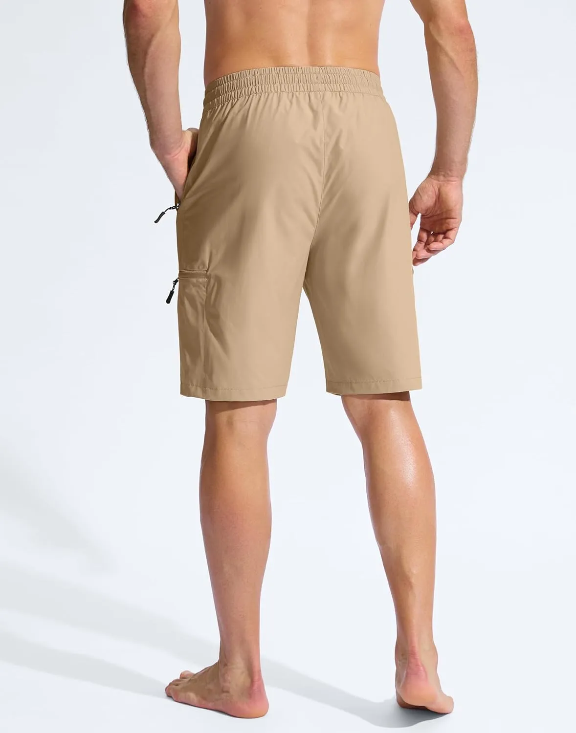 Men's Swim Trunks 9" Quick Dry Beach Shorts with 4 Zipper Pockets Board Shorts Bathing Suit Men - No Mesh Liner