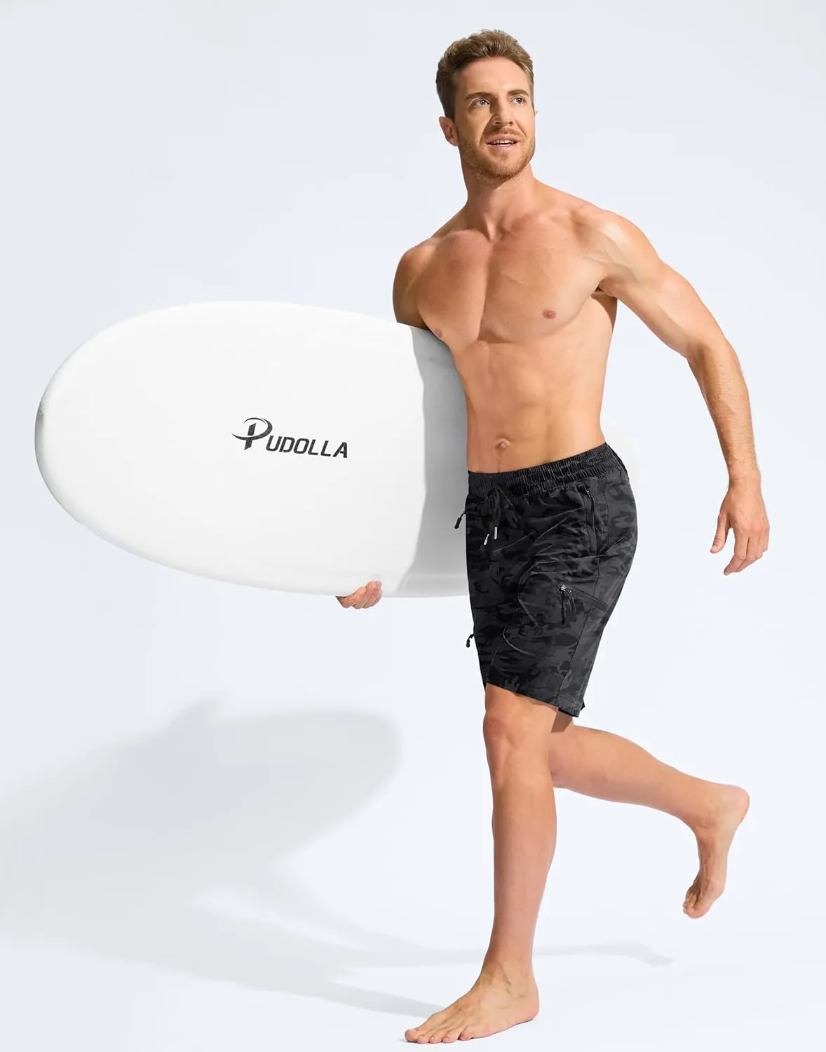 Men's Swim Trunks 9" Quick Dry Beach Shorts with 4 Zipper Pockets Board Shorts Bathing Suit Men - No Mesh Liner