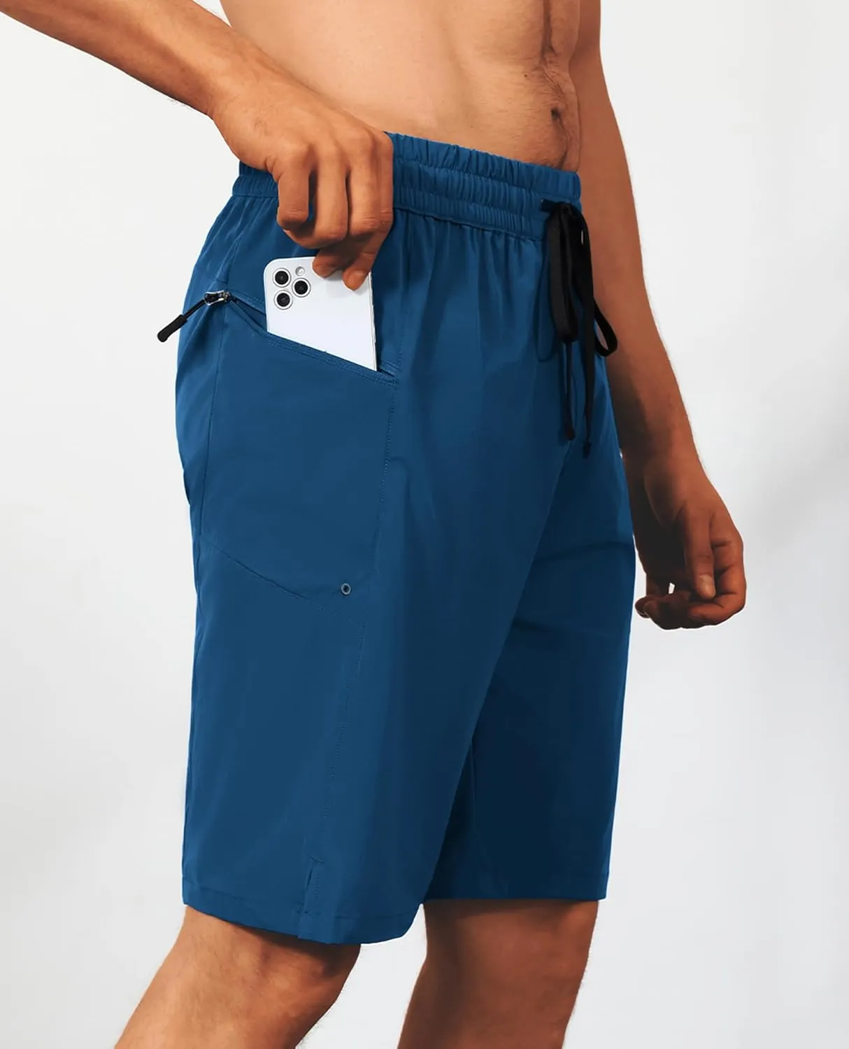 Men's Swim Trunks Quick Dry Beach Shorts with Zipper Pockets, UPF 50 , Swimming, Surfing, Outdoor - No Mesh Liner