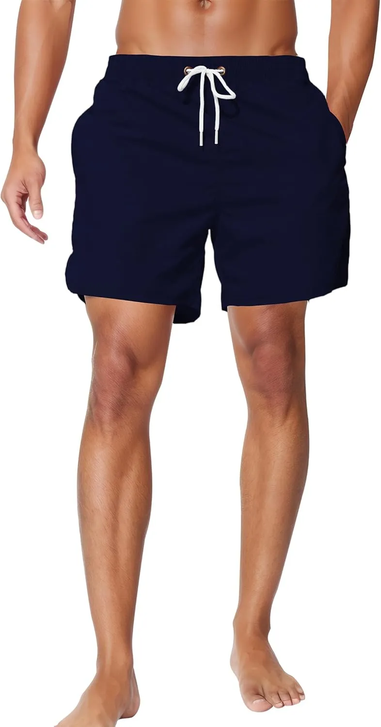Men's Swim Trunks Quick Dry Board Shorts Bathing Suit Swimwear Swim Shorts with Mesh Lining