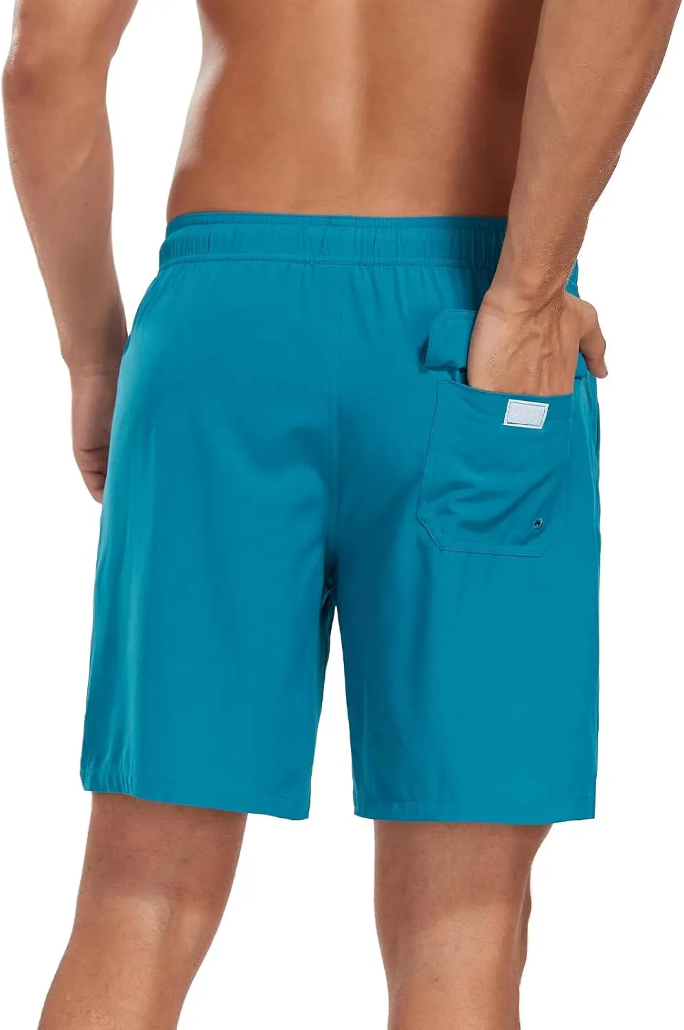 Mens Swim Trunks with Compression Liner 7 inch Inseam Quick Dry 2 in 1 Beach Board Shorts with Pockets S-3XL