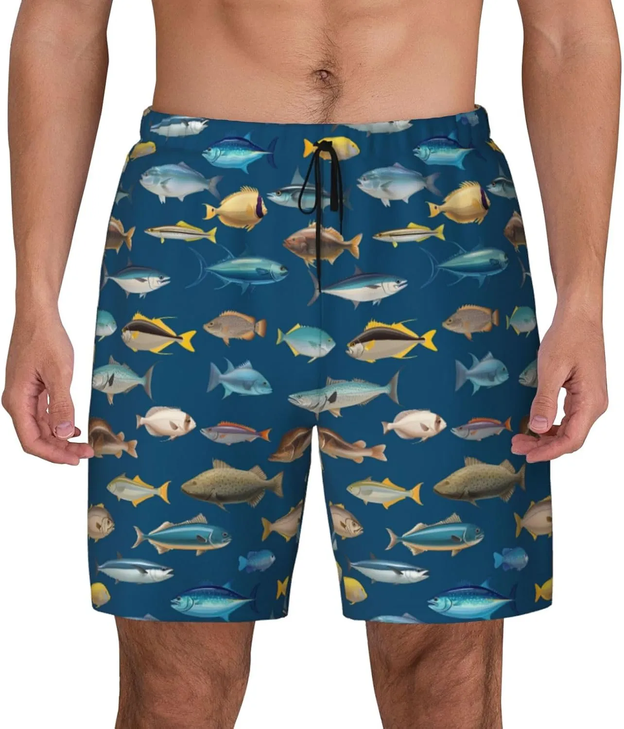 Mens Swim Trunks with Compression Liner Board Shorts Quick Dry Beach Shorts