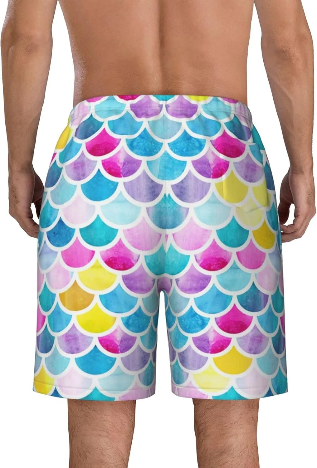 Mens Swim Trunks with Mesh Lining,Quick Dry Swimsuit Board Shorts Beach Pants Swimwear Bathing Suits