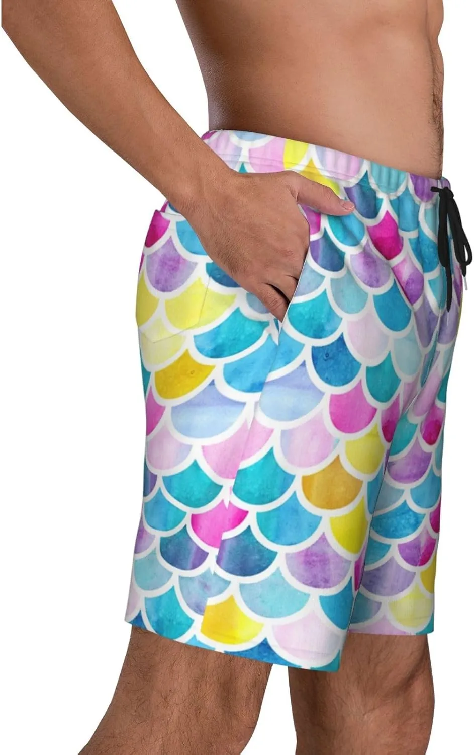 Mens Swim Trunks with Mesh Lining,Quick Dry Swimsuit Board Shorts Beach Pants Swimwear Bathing Suits