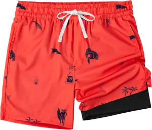 Men's Swim TrunksMesh Lining Quick Dry with Pockets Beach Shorts Hawaiian