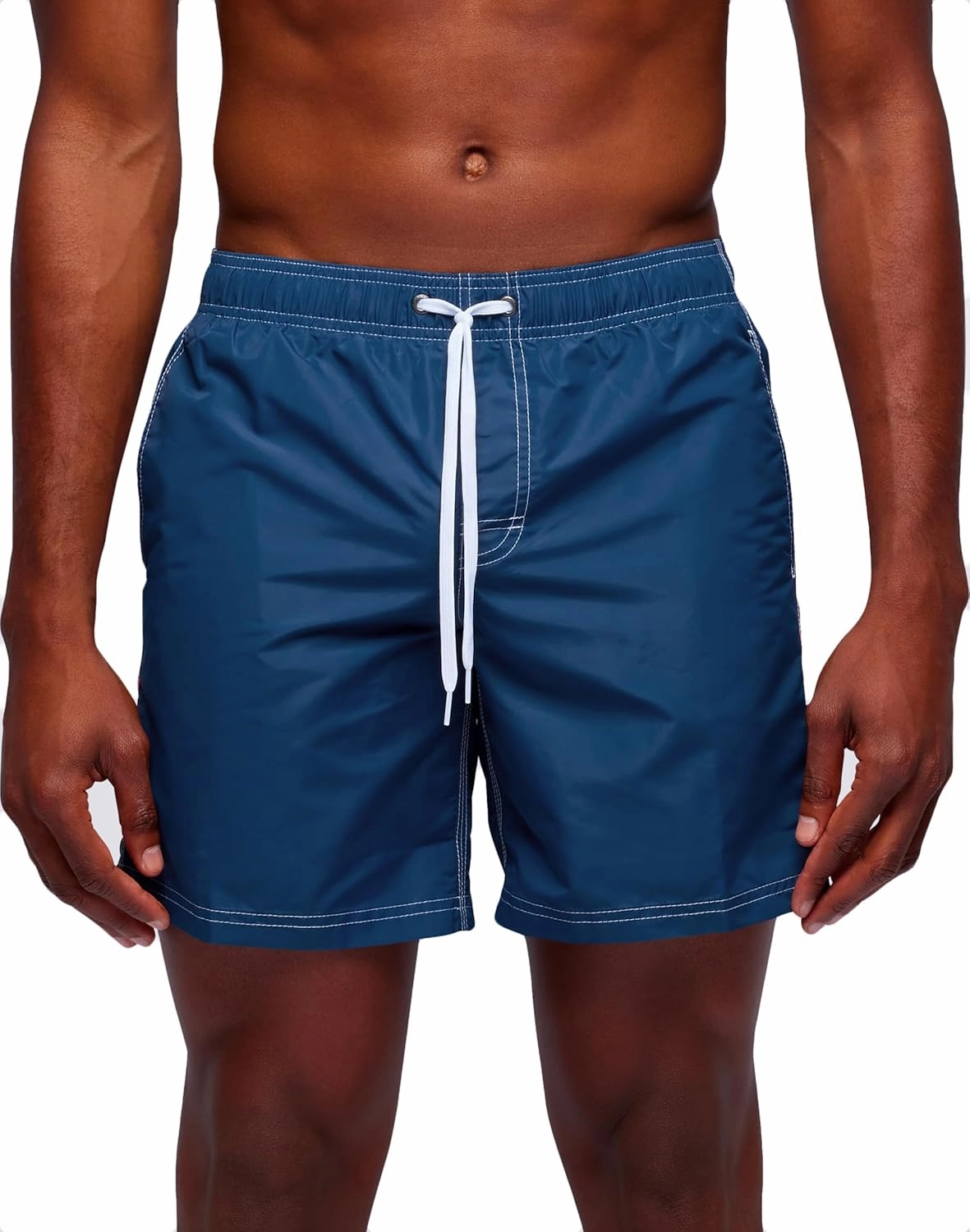 Mens Elastic Waist Boardshort, Swim Trunks 16" Length 7.5" Inseam