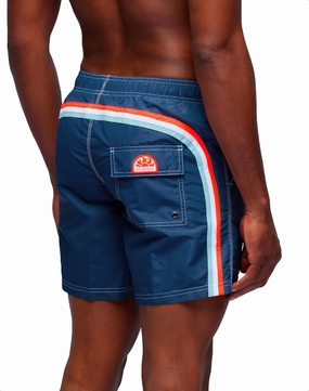 Mens Elastic Waist Boardshort, Swim Trunks 16" Length 7.5" Inseam